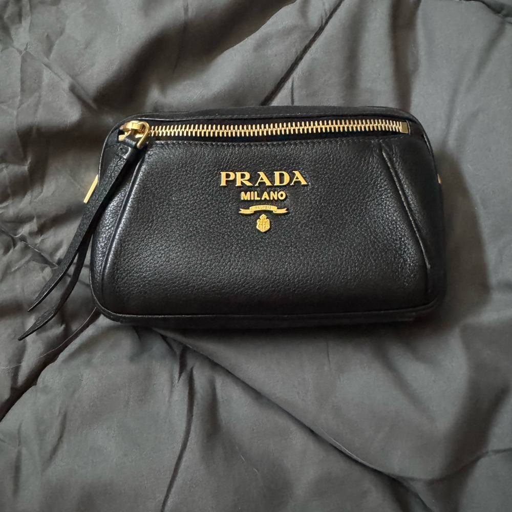 Prada Black and Gold Crossbody Bag